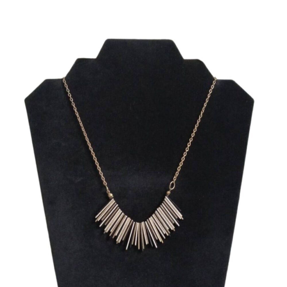 Park Lane Black Gold and Silver Toned Mixed Metals Nirvana Statement Necklace